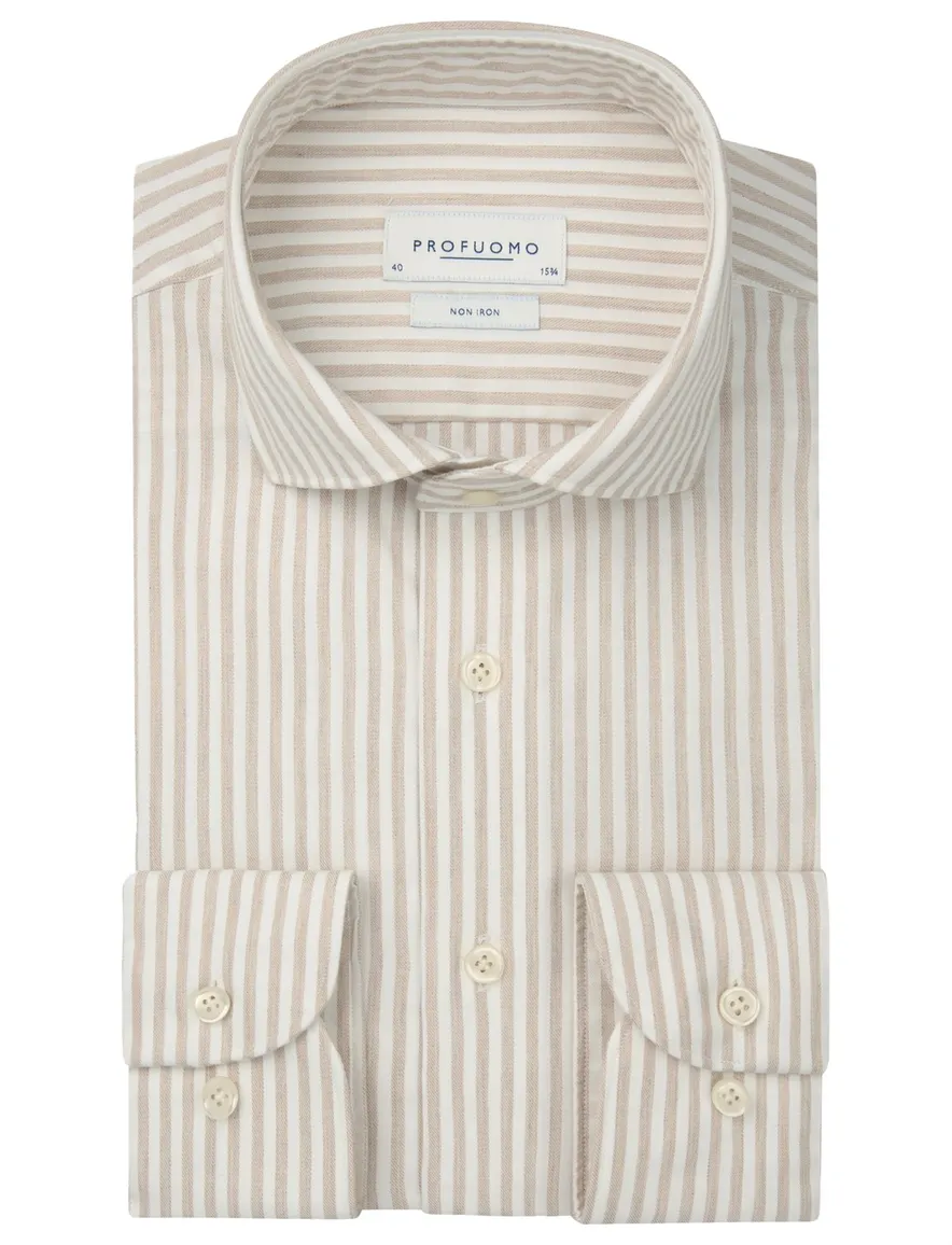 business overhemd beige Profuomo