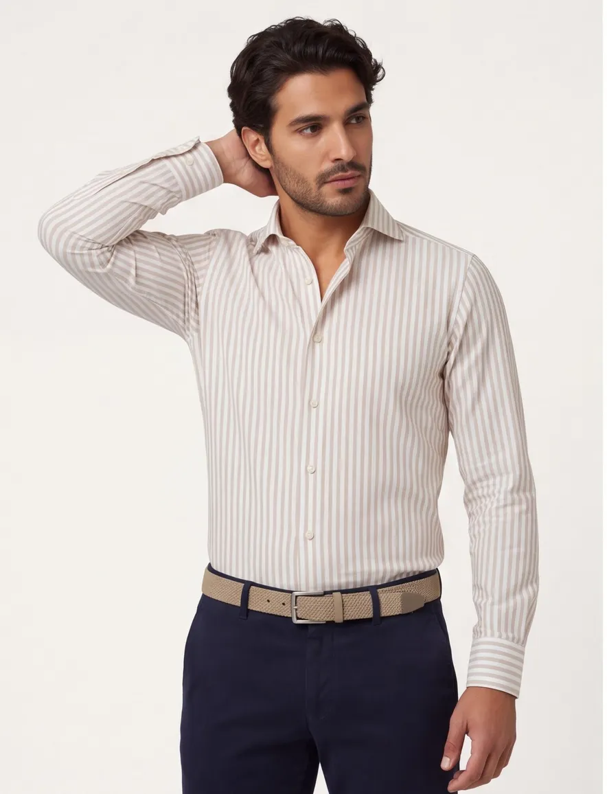 business overhemd beige Profuomo