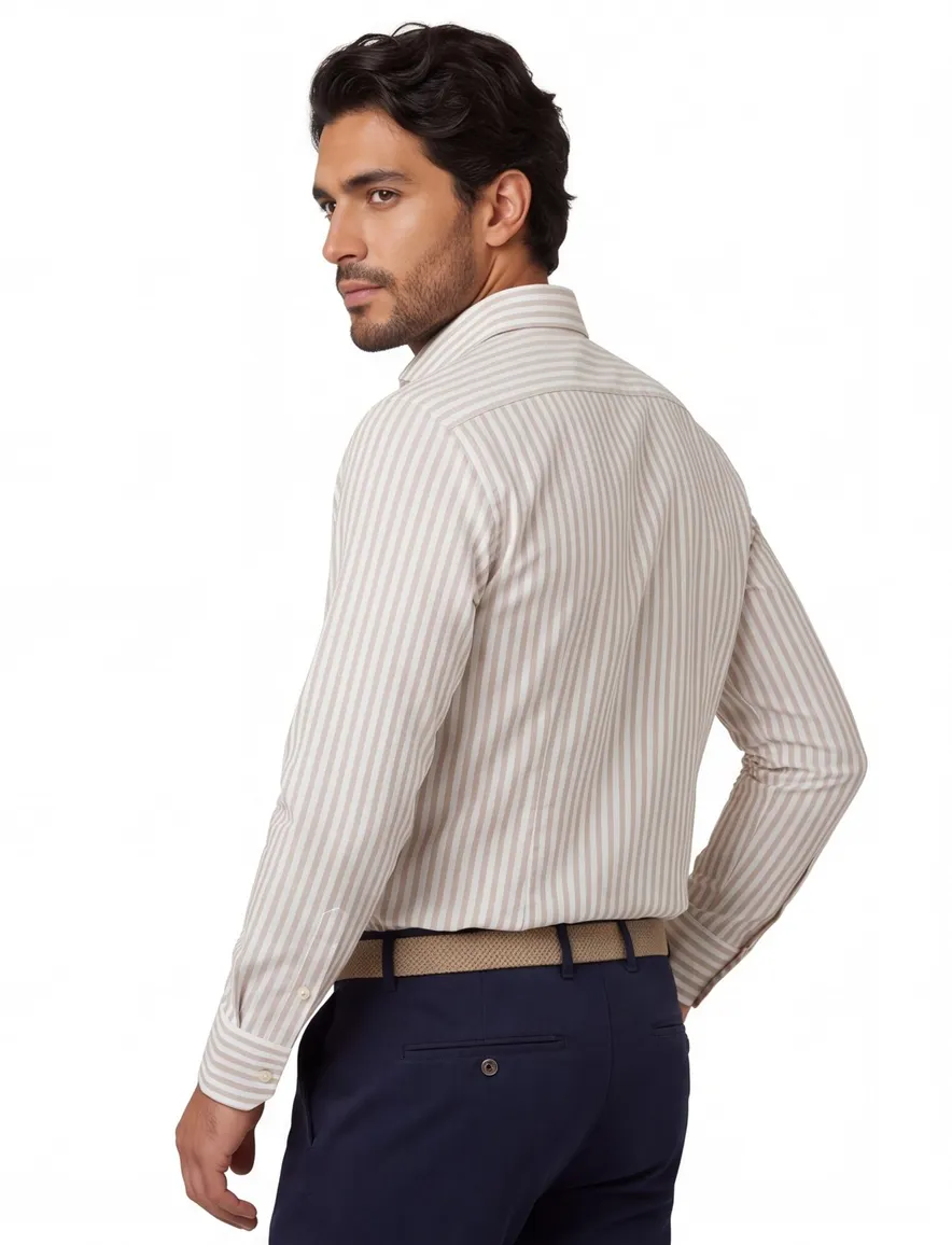business overhemd beige Profuomo