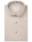 Profuomo overhemd beige strijkvrij wide collar