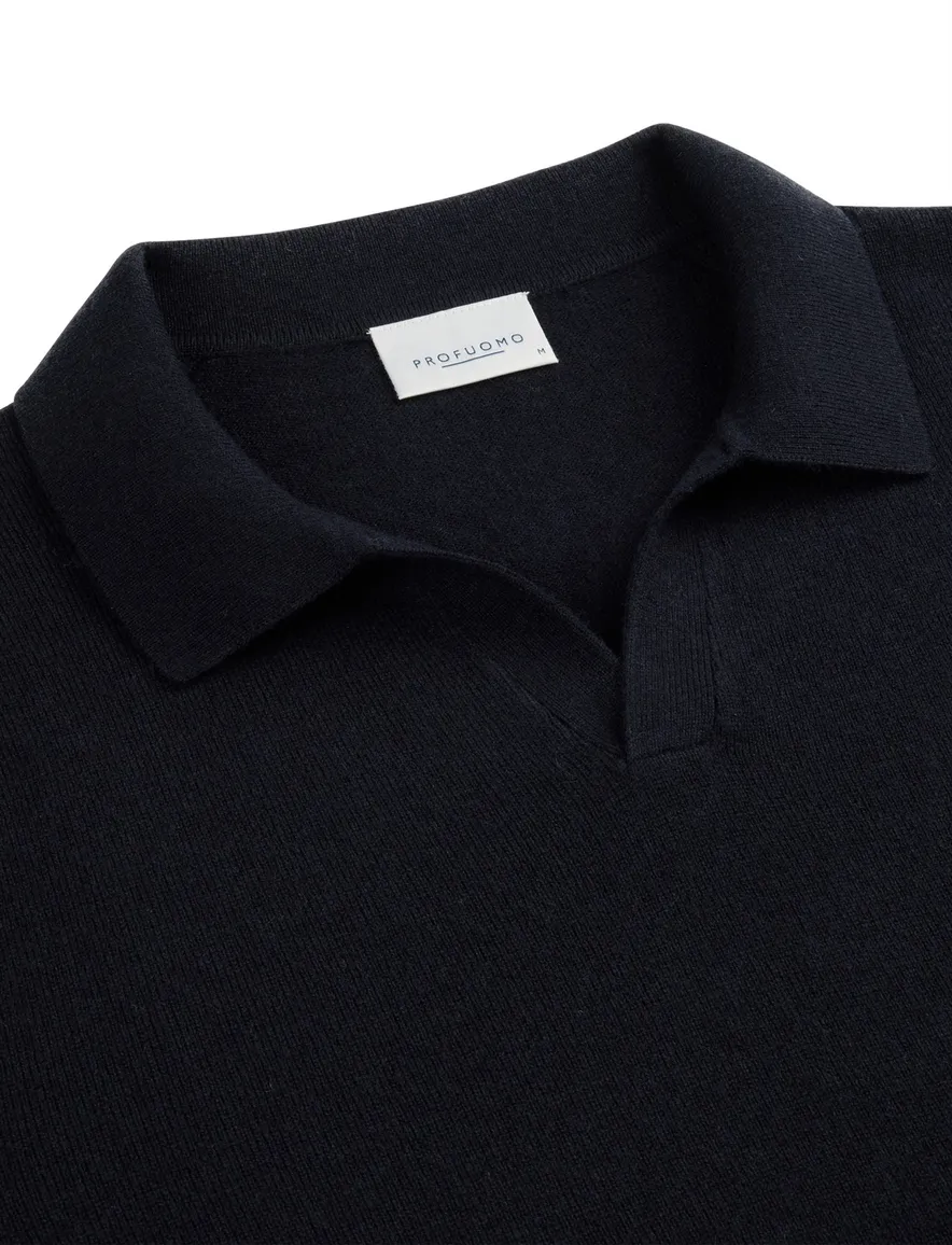 polo lange mouw donkerblauw Profuomo