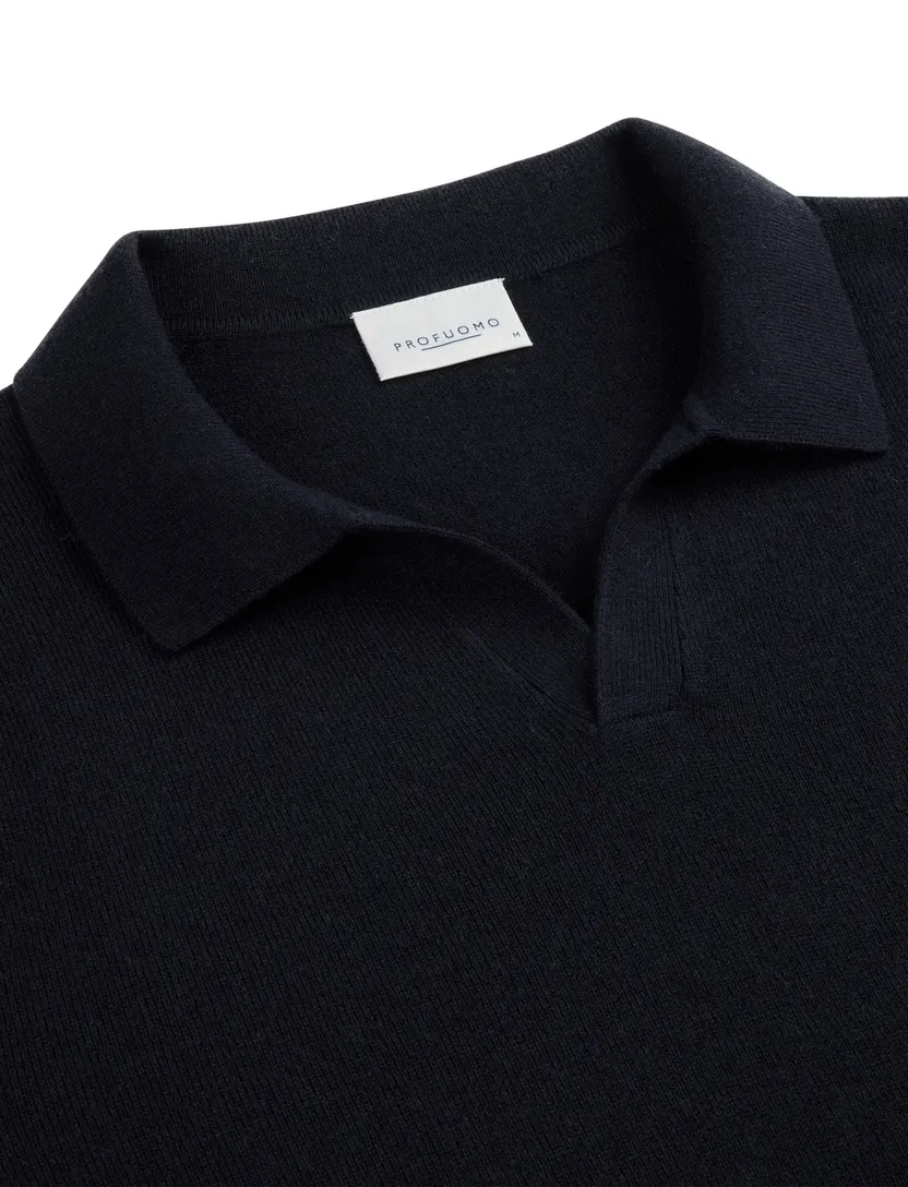 polo lange mouw Profuomo donkerblauw