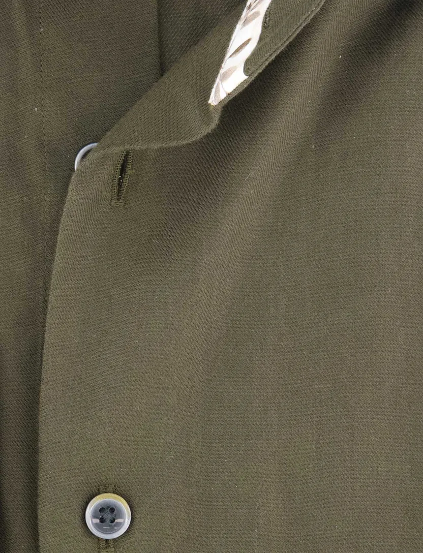 katoenen Michaelis overhemd groen effen slim fit strijkvrij