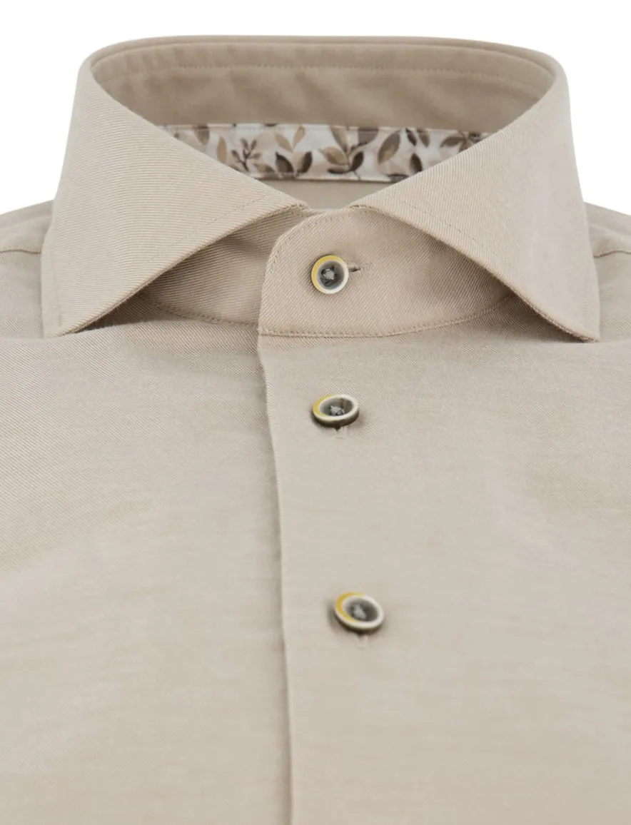 Michaelis overhemd ml 5 beige strijkvrij 100% katoen