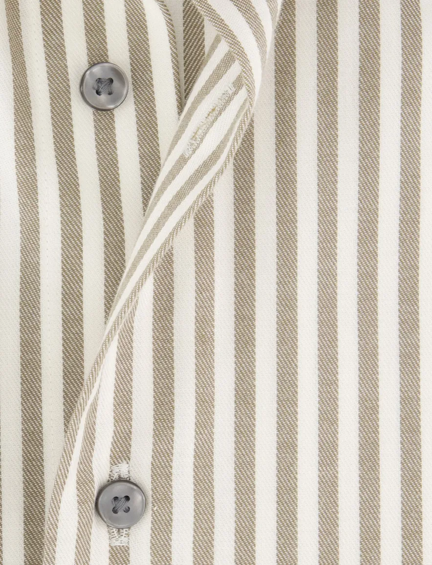 Michaelis overhemden groen wit gestreept slim fit katoen