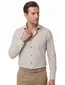Michaelis overhemden groen wit gestreept slim fit katoen