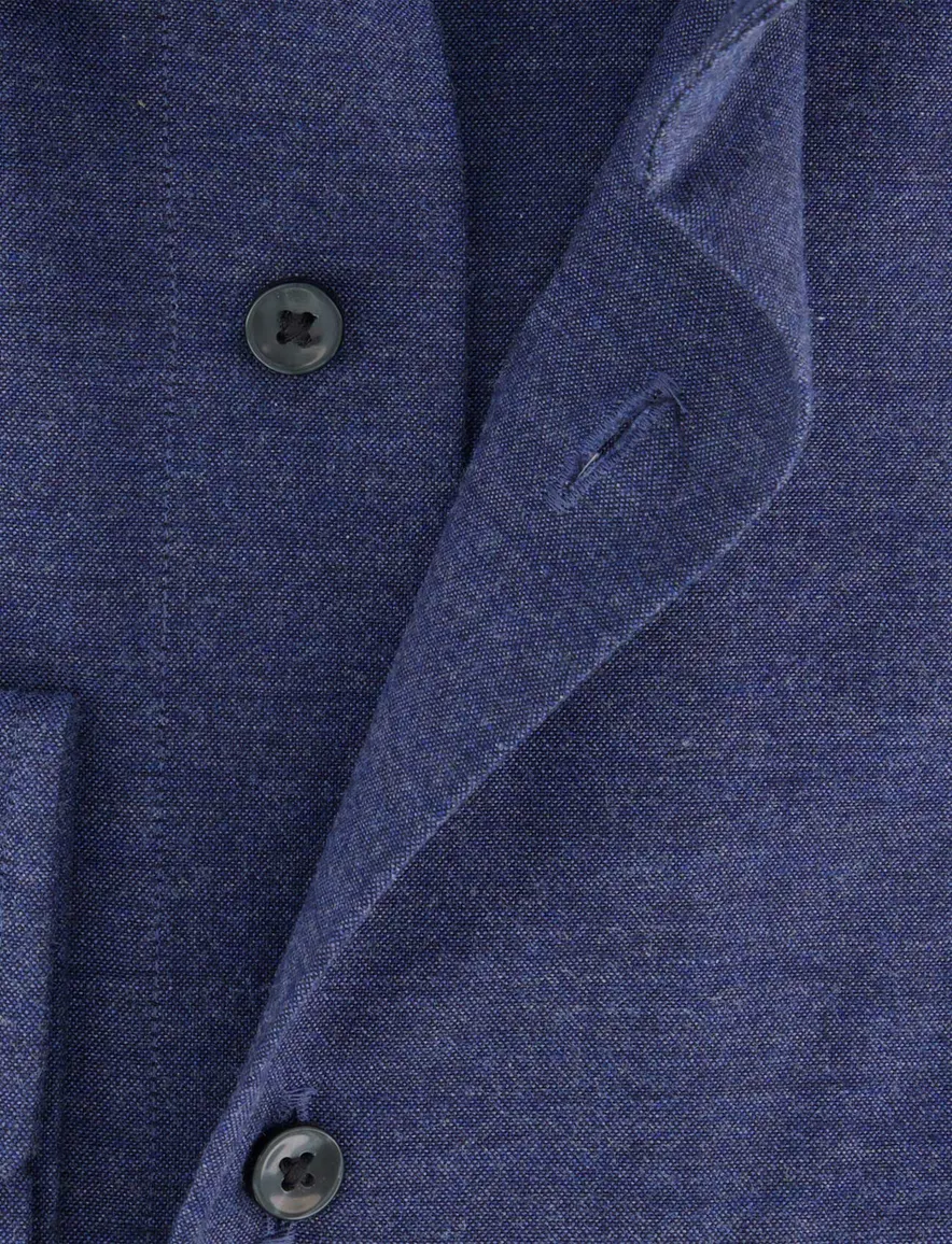 Michaelis Overhemd Slim Fit Blauw gemeleerd