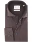 katoenen Michaelis overhemd bruin slim fit effen
