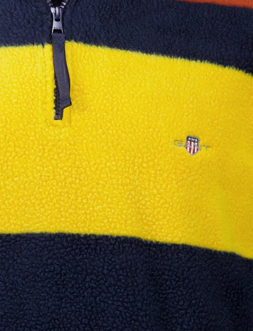 Gant Trui Multicolor Fleece gestreept half-zip