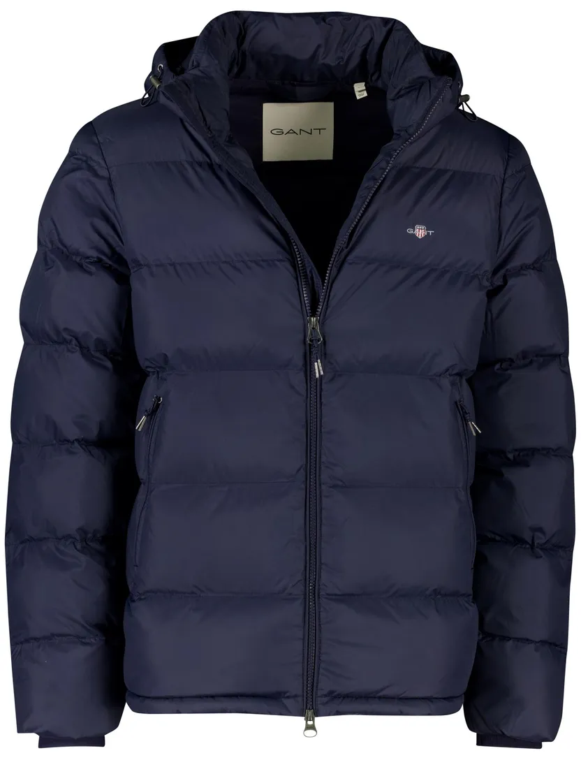 Gant effen donkerblauw winterjas waterafstotend