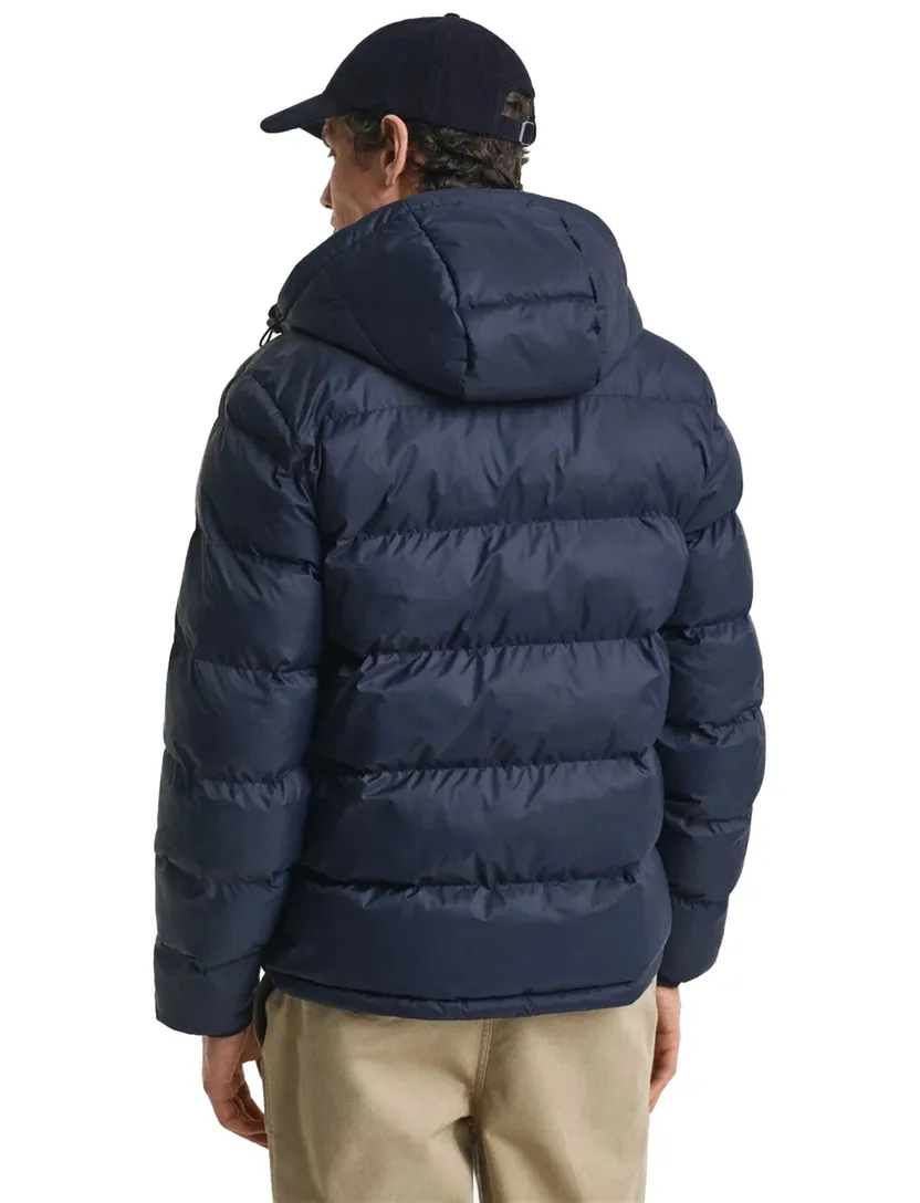 Gant effen donkerblauw winterjas waterafstotend