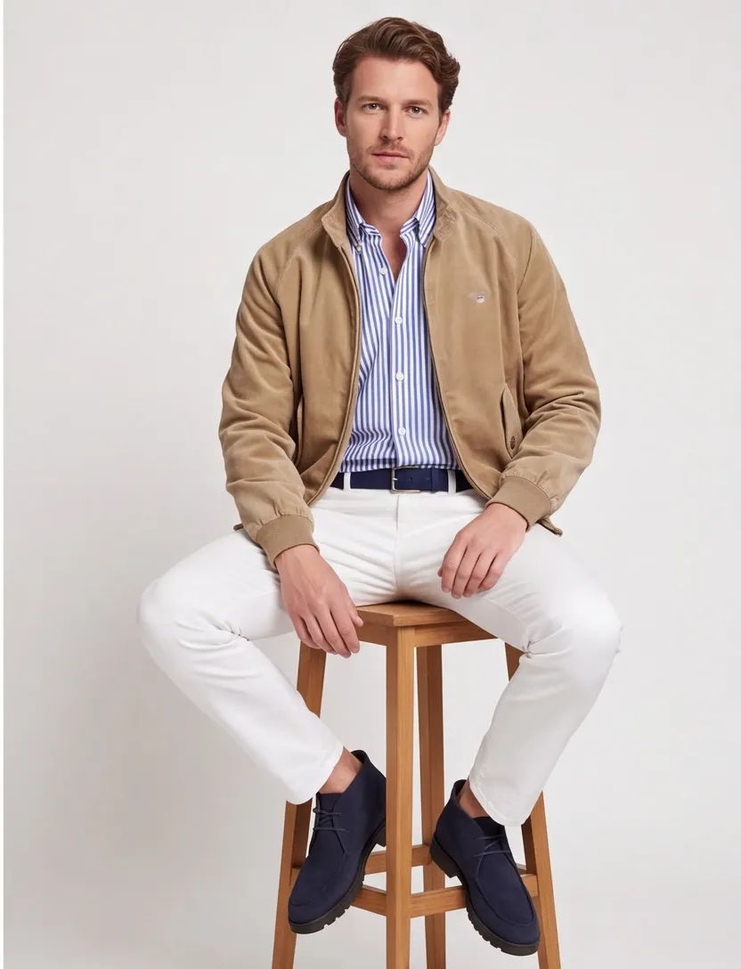 Corduroy tussenjas Gant camel normale fit