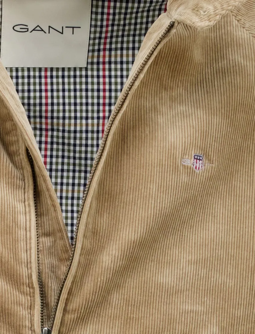 Corduroy tussenjas Gant camel normale fit