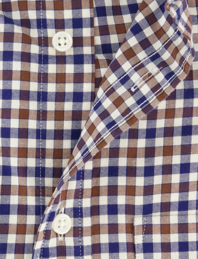 Gant overhemd bruin geruit katoen button-down collar