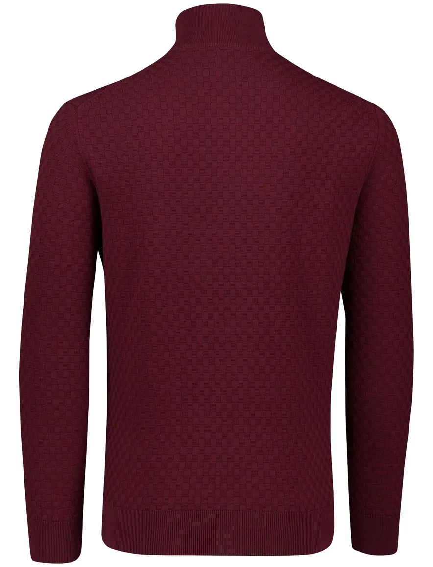 Gant trui bordeaux effen normale fit katoen half zip