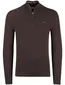 Gant trui bruin effen half zip katoen normale fit