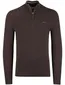 Gant trui half zip bruin effen katoen normale fit
