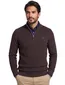 Gant trui half zip bruin effen katoen normale fit