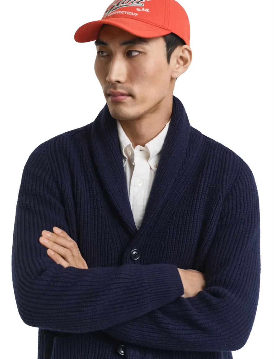 Gant gebreid vest wol navy
