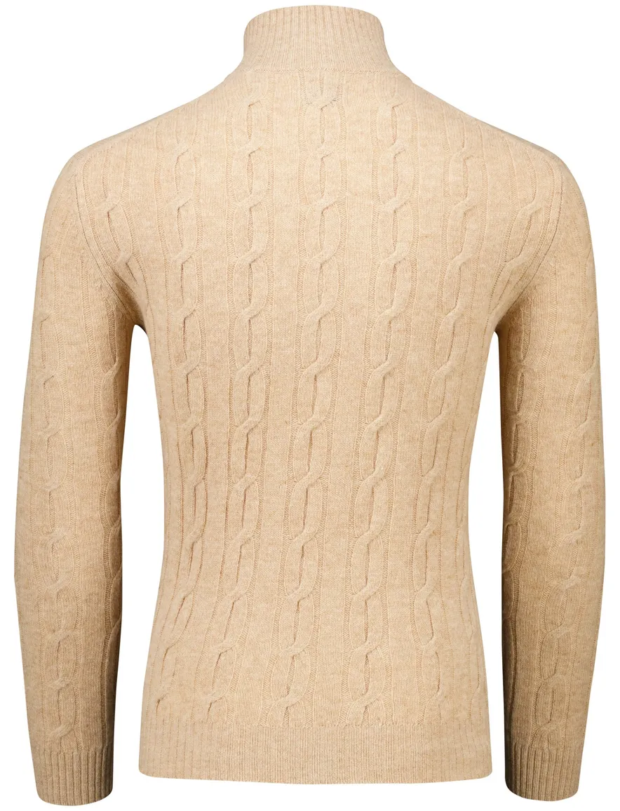 Gant Trui geel half zip gebreid textuur effen