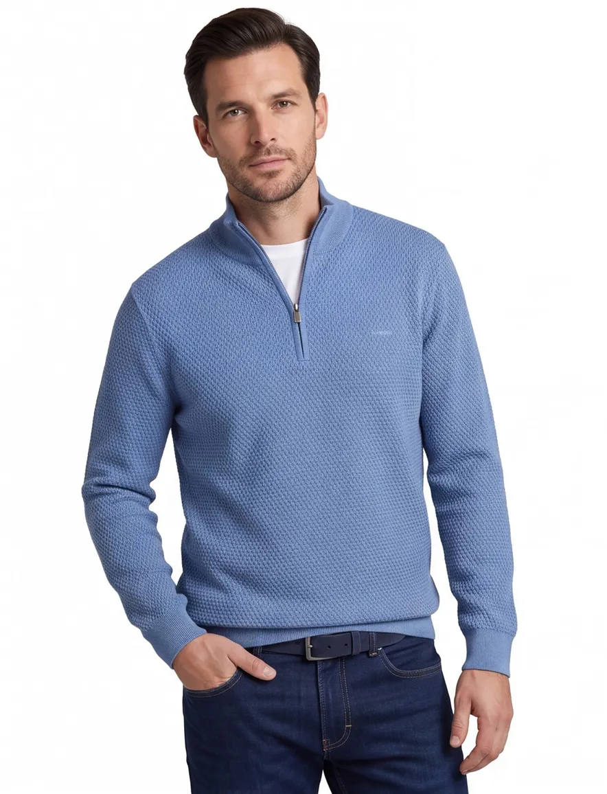 Gant sweatvest halfzip blauw