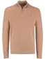 Gant trui beige effen katoen half zip normale fit