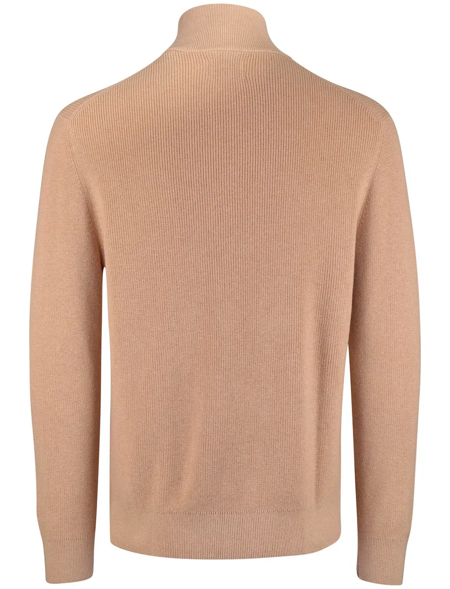 Gant half zip trui beige katoen