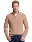 Gant trui beige katoen effen normale fit half zip