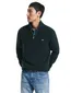 Gant trui groen effen normale fit katoen half zip