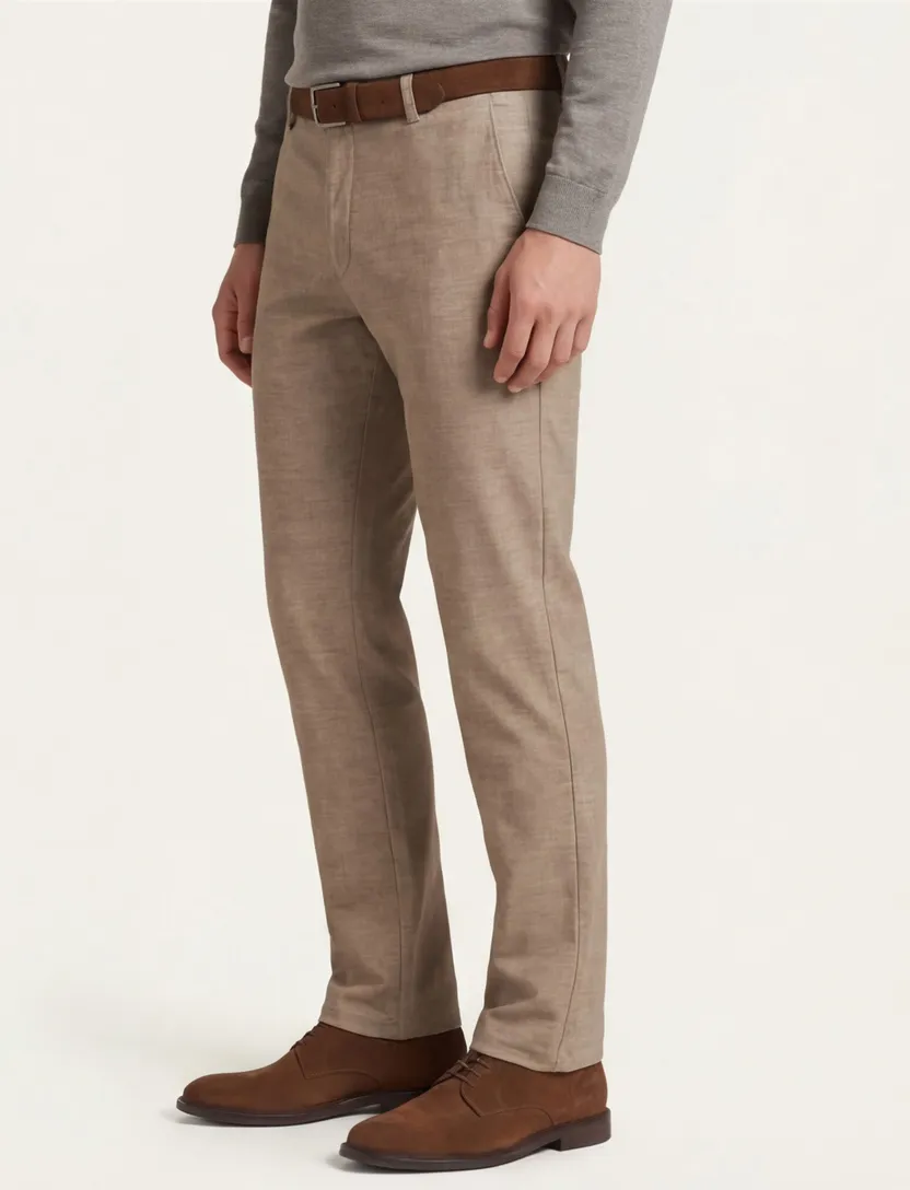 Meyer Bonn pantalon katoen beige gemeleerd