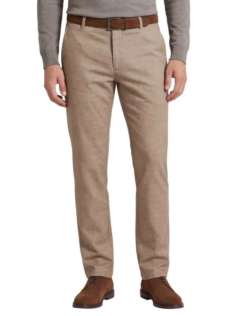 Meyer Bonn pantalon katoen beige gemeleerd