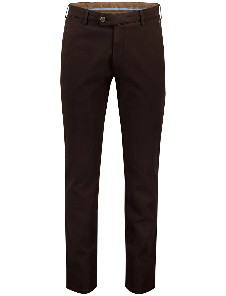 Meyer Bonn pantalon katoen donkerbruin