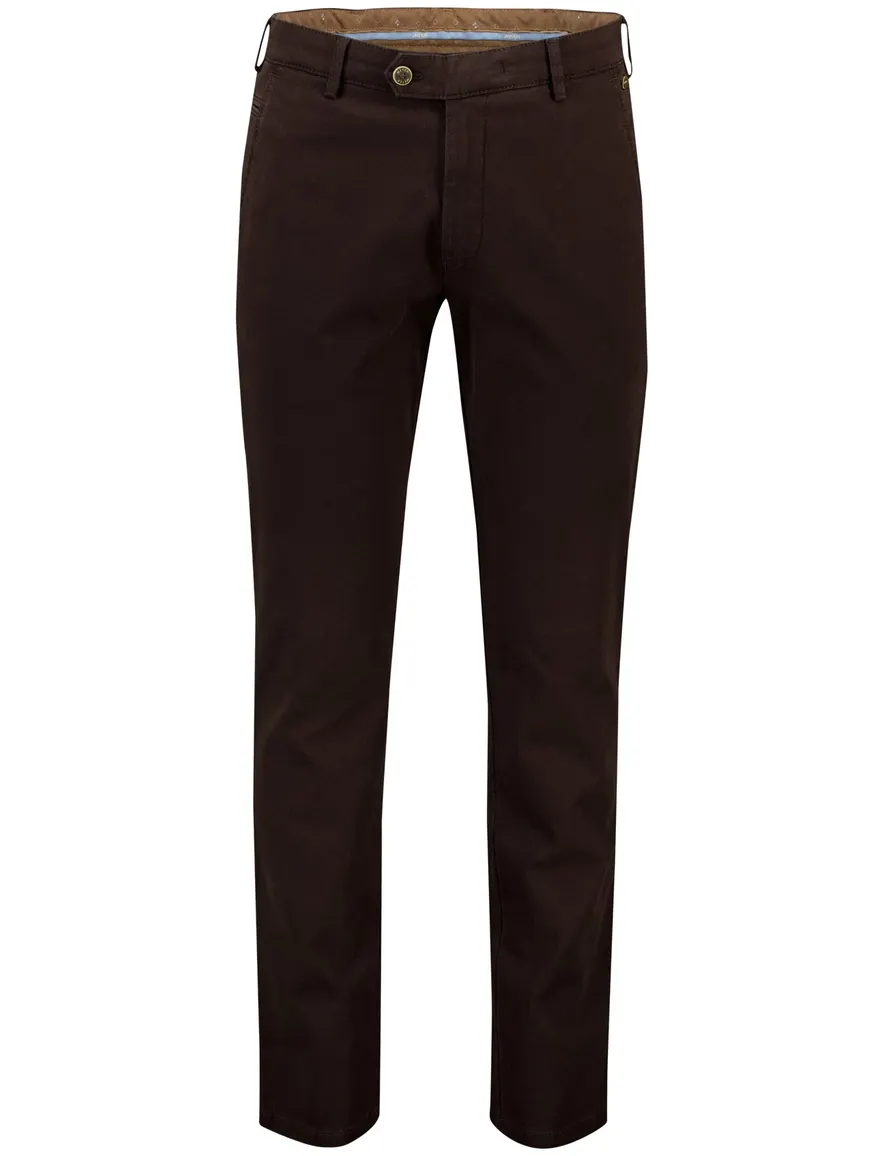Meyer Bonn pantalon katoen donkerbruin