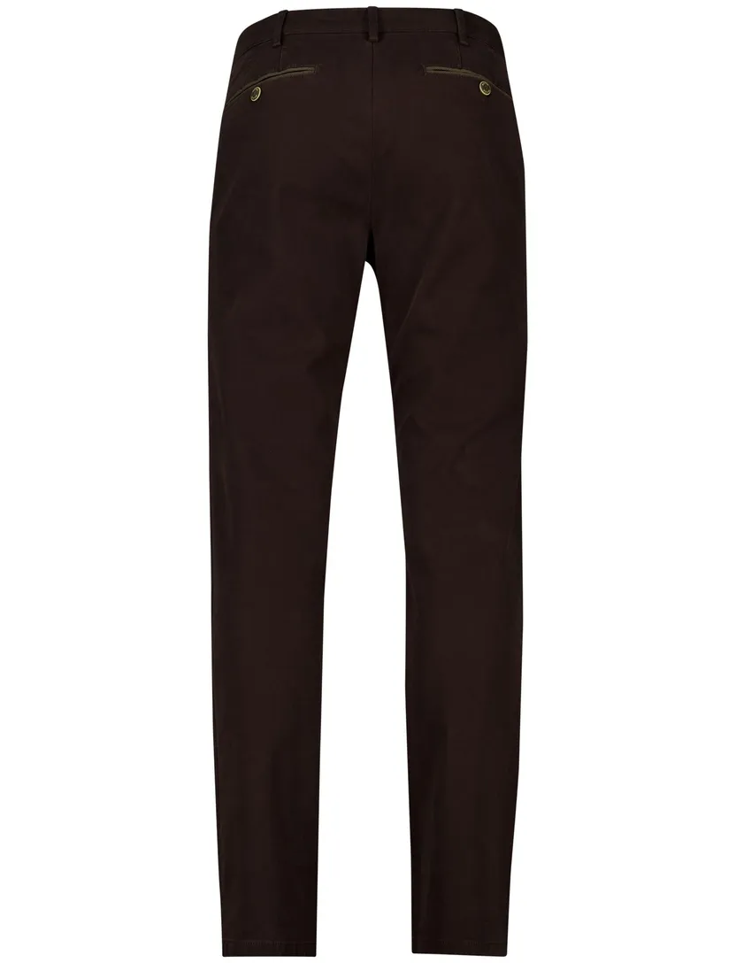 Meyer Bonn pantalon katoen donkerbruin