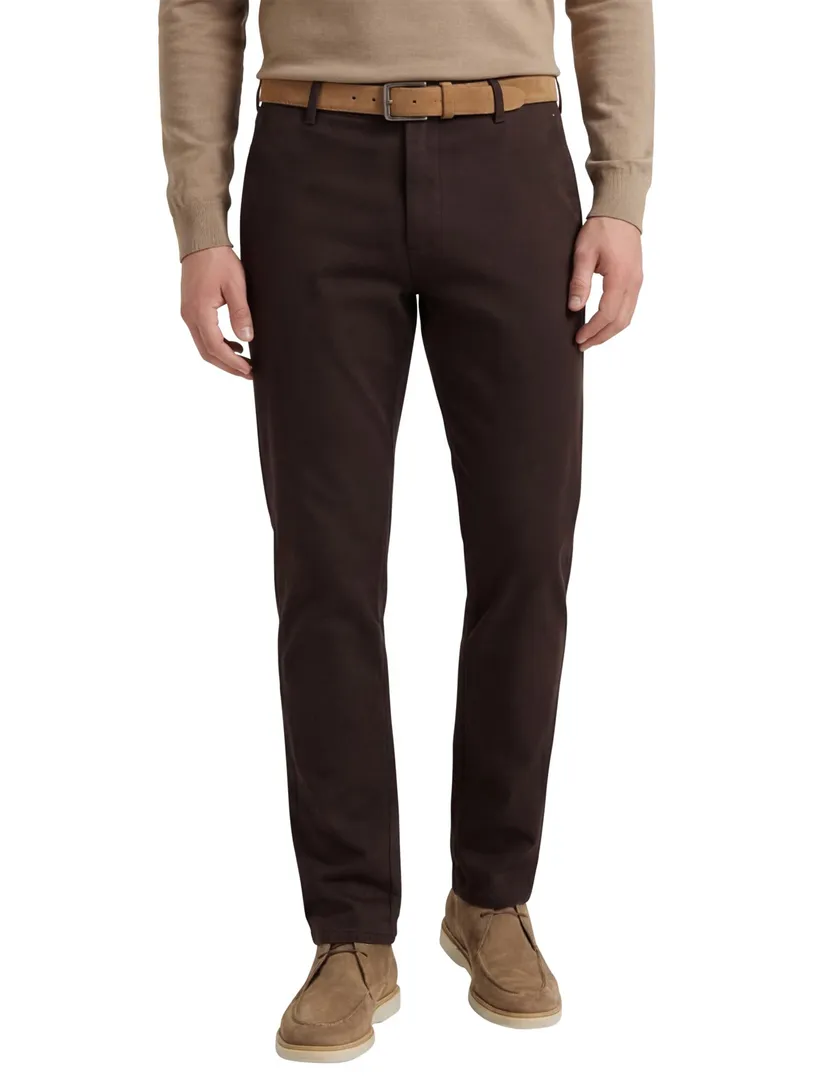Meyer Bonn pantalon katoen donkerbruin