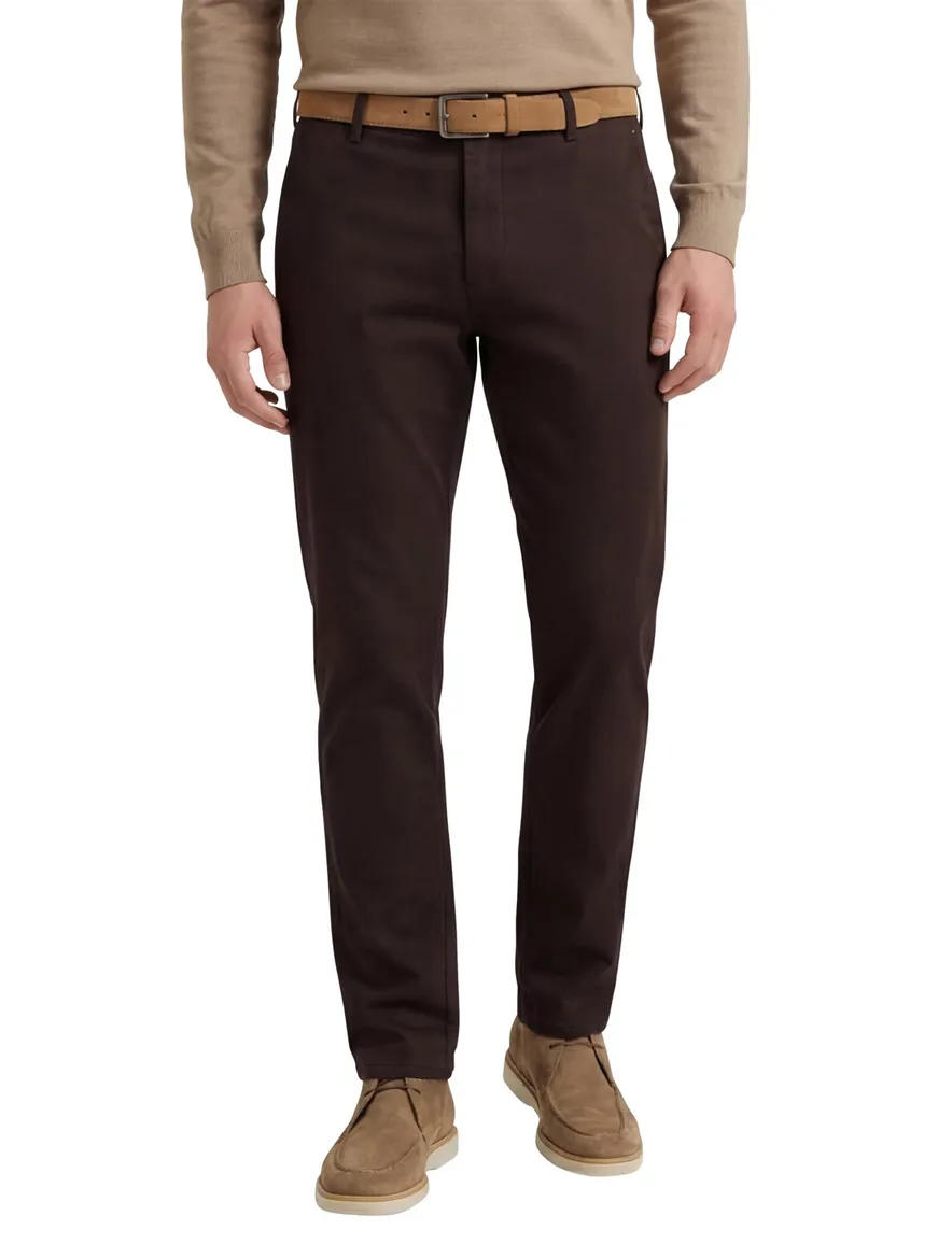Meyer Bonn pantalon katoen donkerbruin