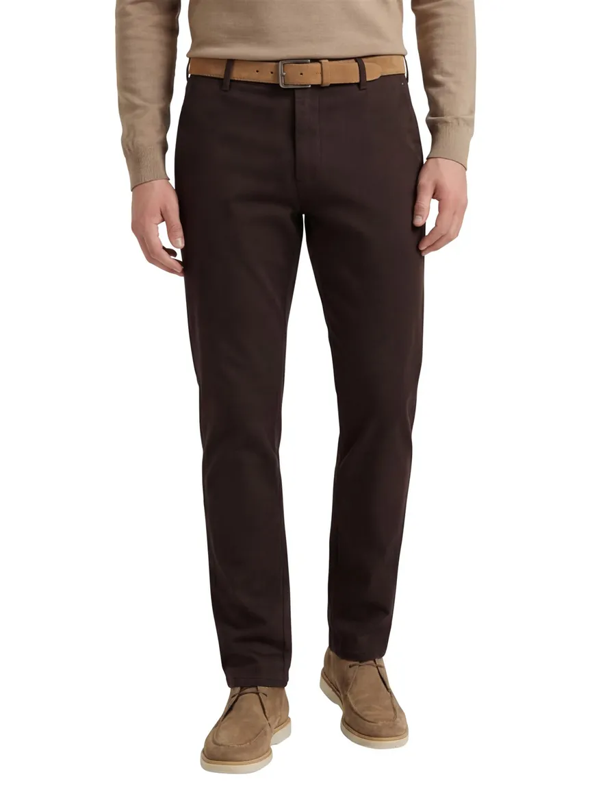 Meyer Bonn pantalon katoen donkerbruin