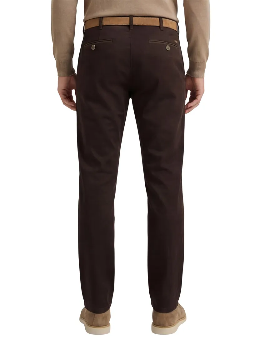 Meyer Bonn pantalon katoen donkerbruin