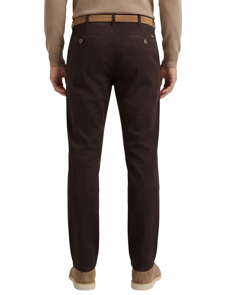 Meyer Bonn pantalon katoen donkerbruin