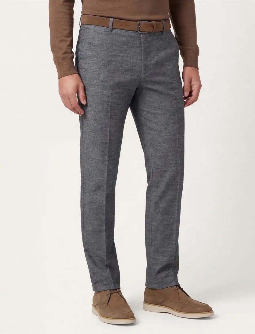 Meyer Bonn katoenen broek grijs gemeleerd