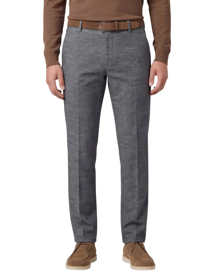 Meyer Bonn katoenen broek grijs gemeleerd