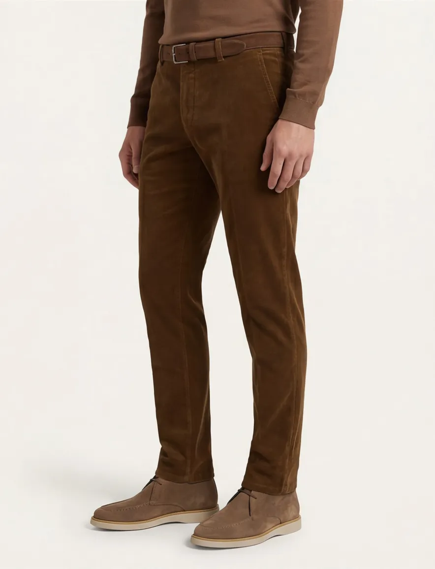 Meyer Bonn broek flatfront bruin effen