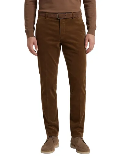 Meyer Meyer Bonn broek flatfront bruin effen