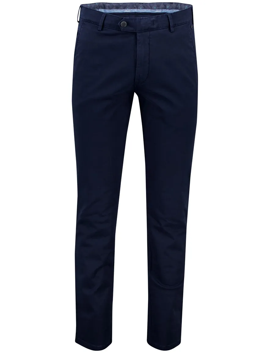 Meyer Bonn katoenen broek donkerblauw effen