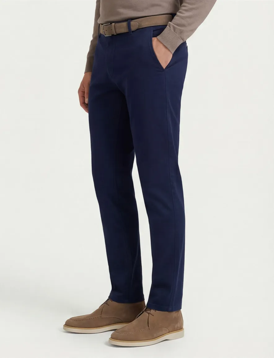 Meyer Bonn katoenen broek donkerblauw effen