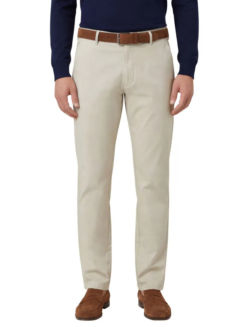 katoenen broek Meyer Bonn creme effen