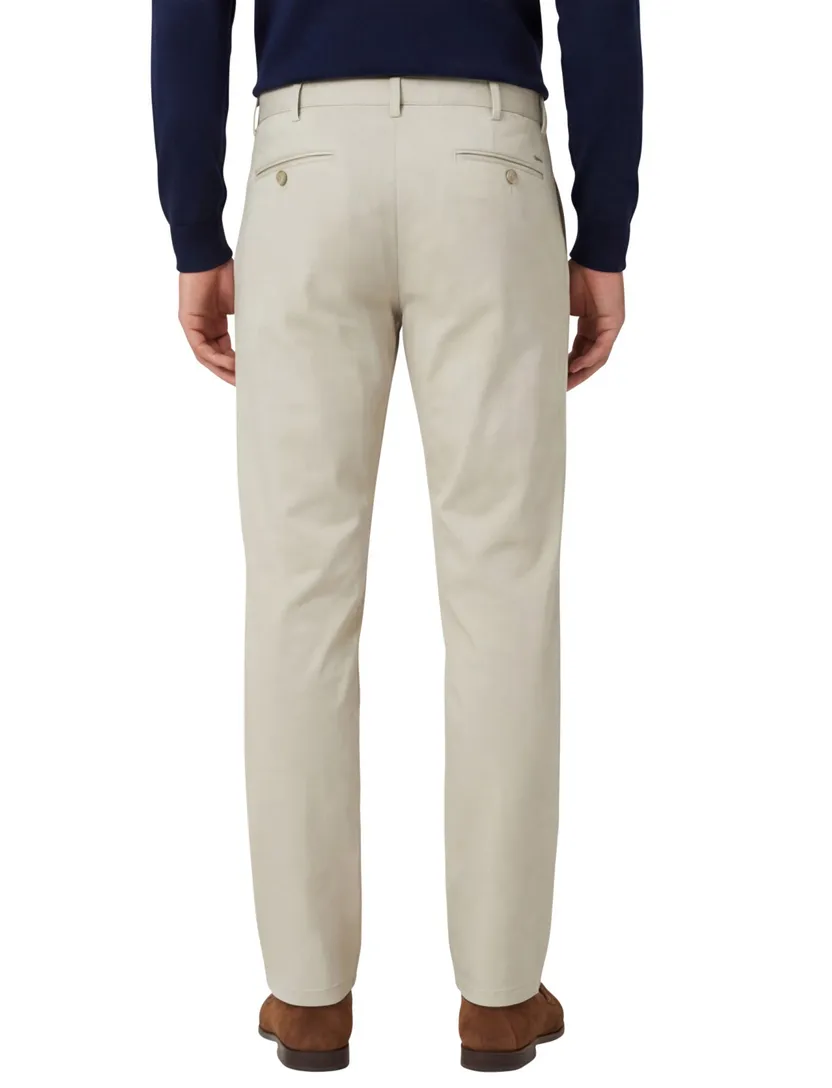 katoenen broek Meyer Bonn creme effen