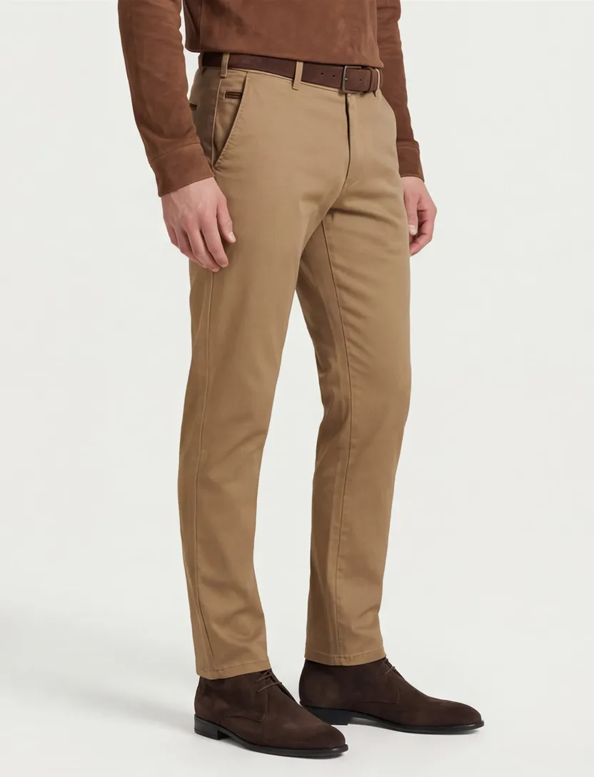 katoenen broek Meyer Bonn bruin