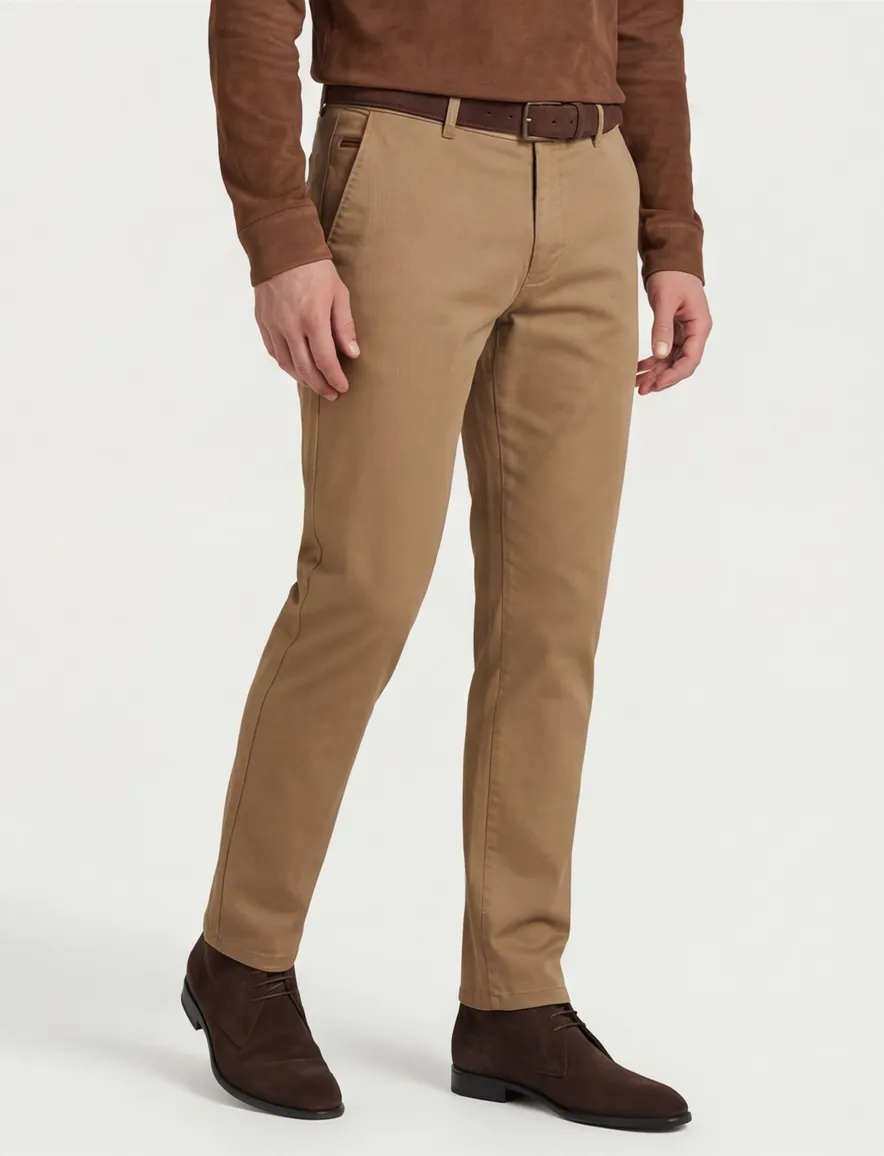 katoenen broek bruin Meyer Bonn