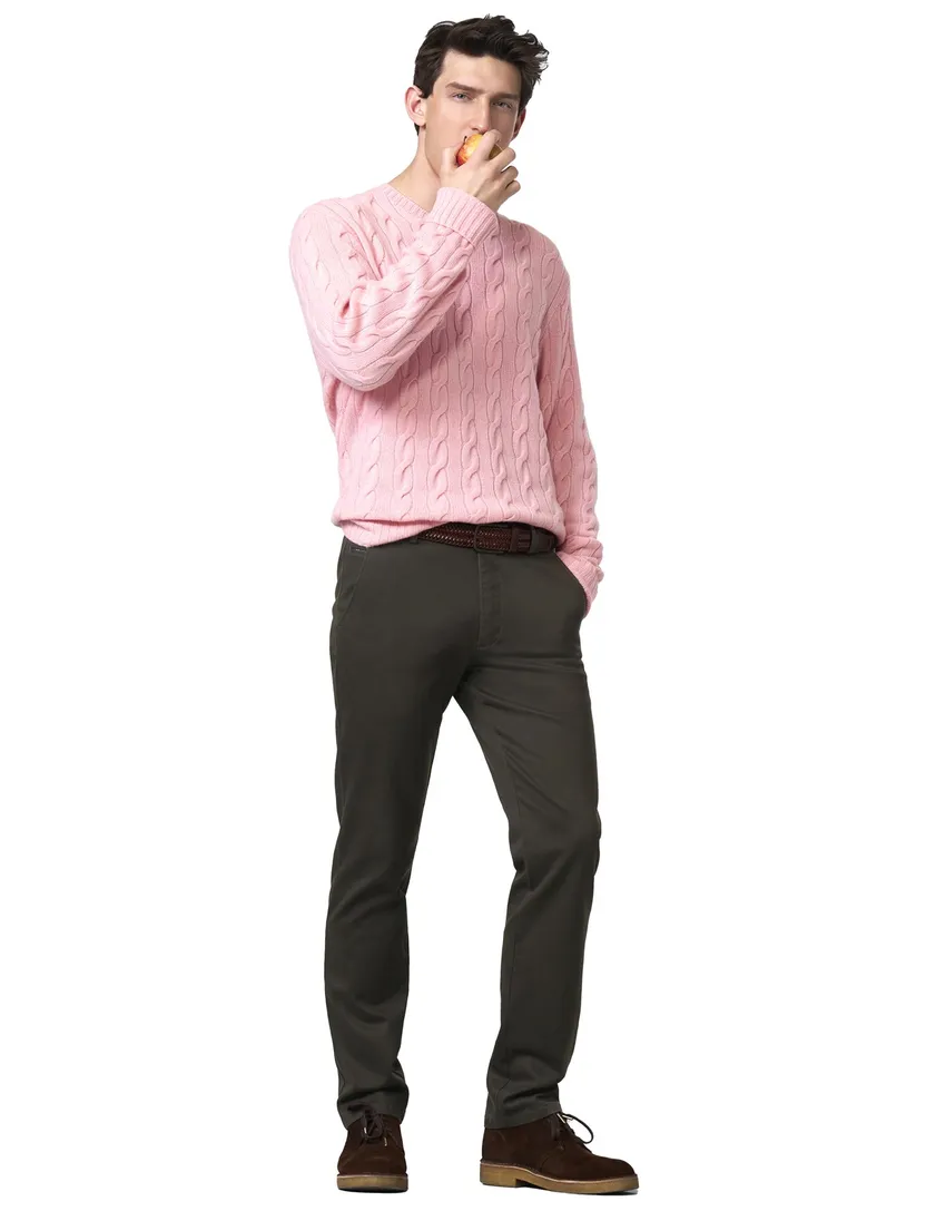 bruine Meyer Bonn chino katoen 2-way-stretch broek